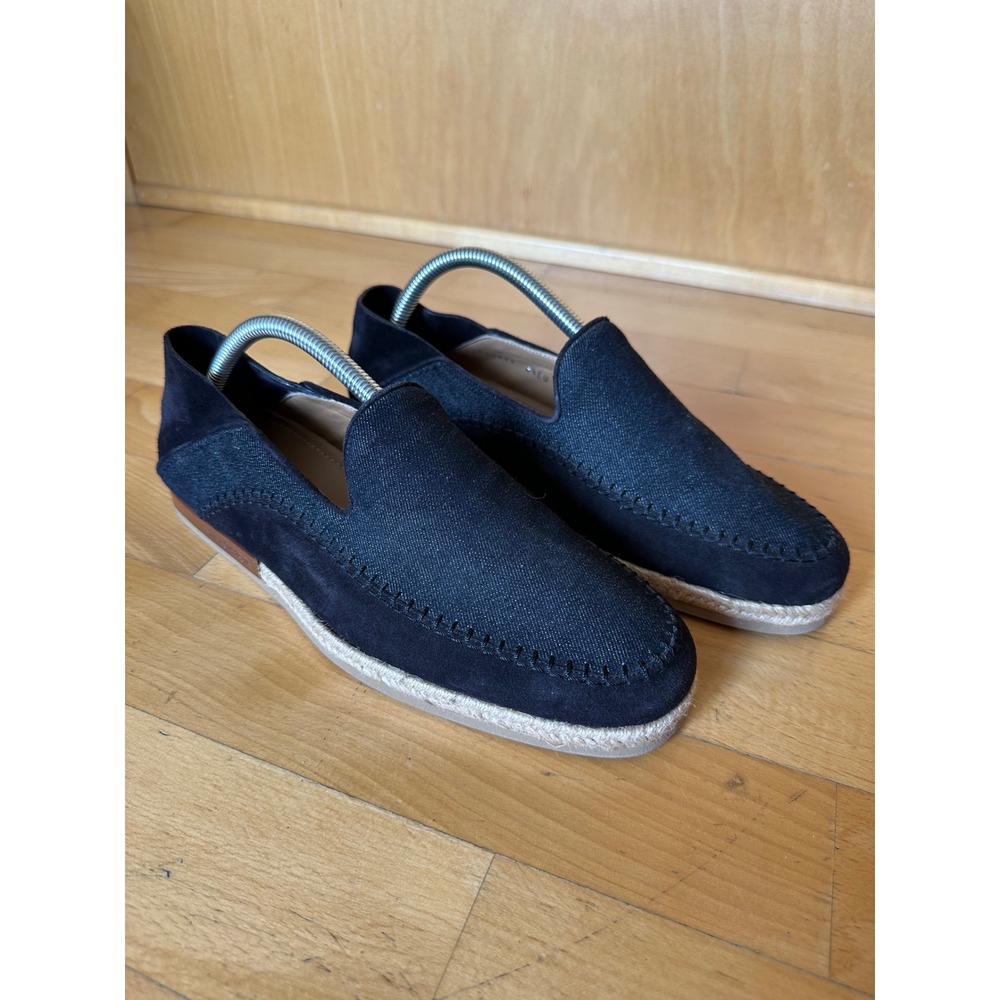 Ermenegildo Zegna Navy Suede Denim Espadrille Loafers A2529X Mens 7.5 US 6.5 EU